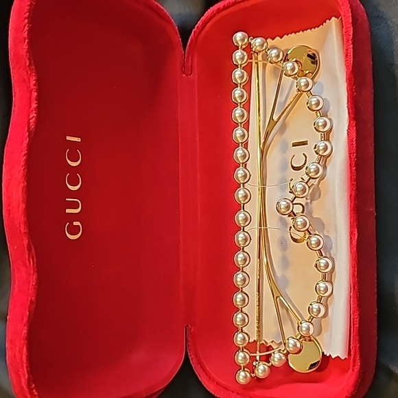 Gucci Accessories Gucci Special Edition Gold Pearl Glasses Poshmark
